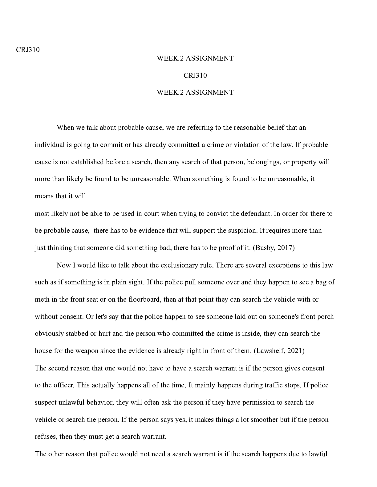 Preview image of crj310 week 2 assignment.doc(1) document